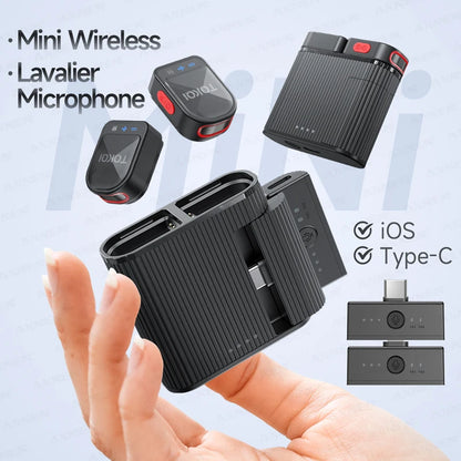 AXNEN Wireless Mini Lapel Microphone Bluetooth Magnetic Attraction Noise Reduction Card for Mobile Phone Live Broadcast Gaming
