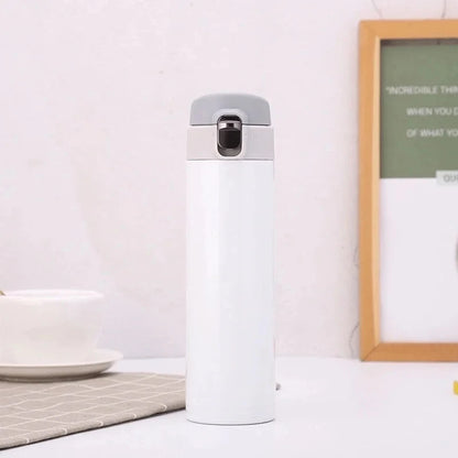 Creative Bullet Lid Thermos Cup, Simple Solid Color Direct Drinking Water Bottle, Durable Practical for Students School Use
