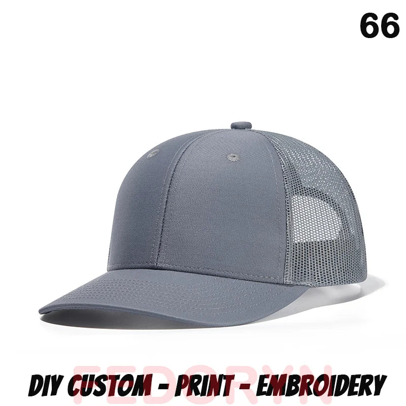 Fedoryn Custom Embroidery Baseball Cap for Men and Women DIY Design Mesh Cap LOGO Print Hat Quality Truck Hat Wholesale Unisex