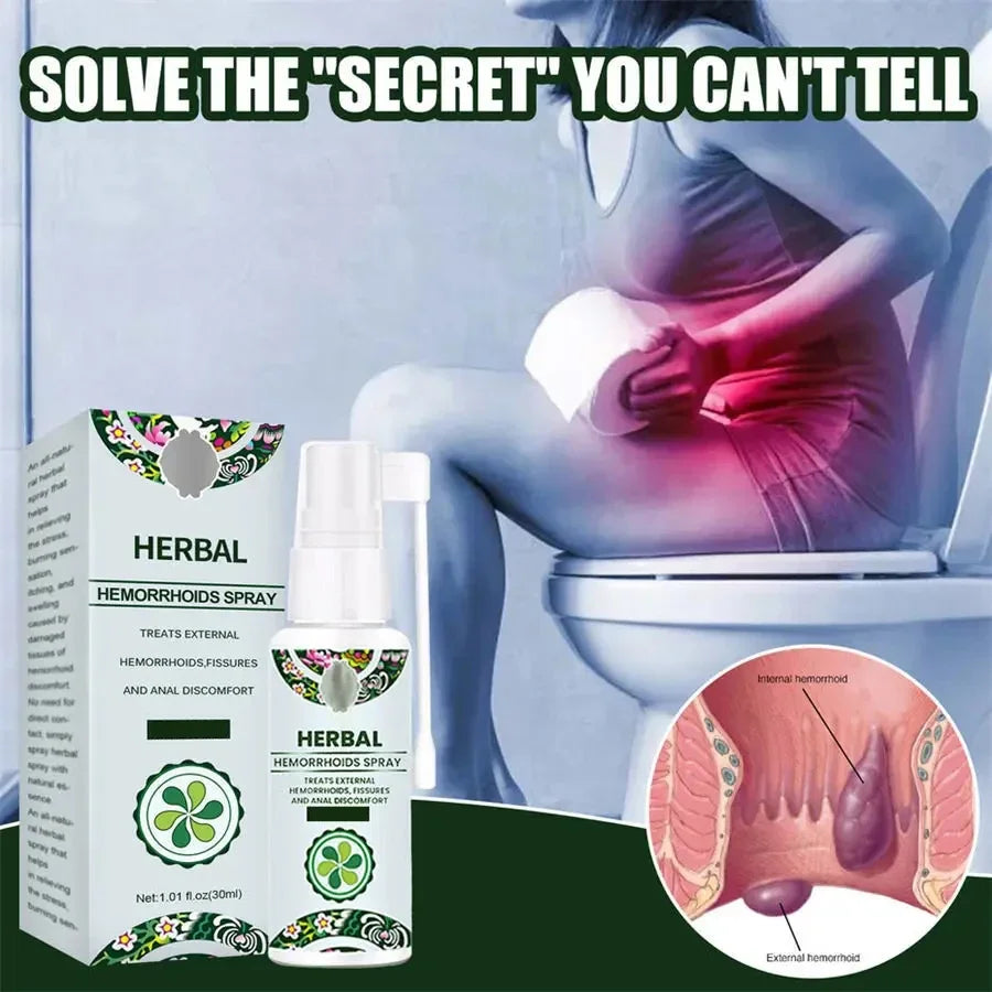 EELHOE  Hemorrhoid Treatment Spray Health Skin Care Natural Anal Herbal Internal Piles External Anal Fissure Anal Relief Spray