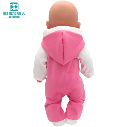Fits 17-18inch American Doll and New Born Doll Clothes Fashion Dresses, Hooded Jumpsuit, Cardigan Strap Skirts Toys Gifts