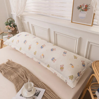 1pc 100% Polyester And Hemp Double Long Pillowcases,  Pillowcase Lover Sleeping Bedding