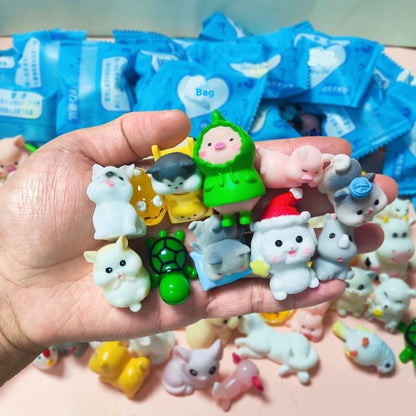 60pcs Mini Resin Animal Blind Box Creative Garden Decoration Miniature Landscape Luminous/Solid Color Animal Birthday Gift