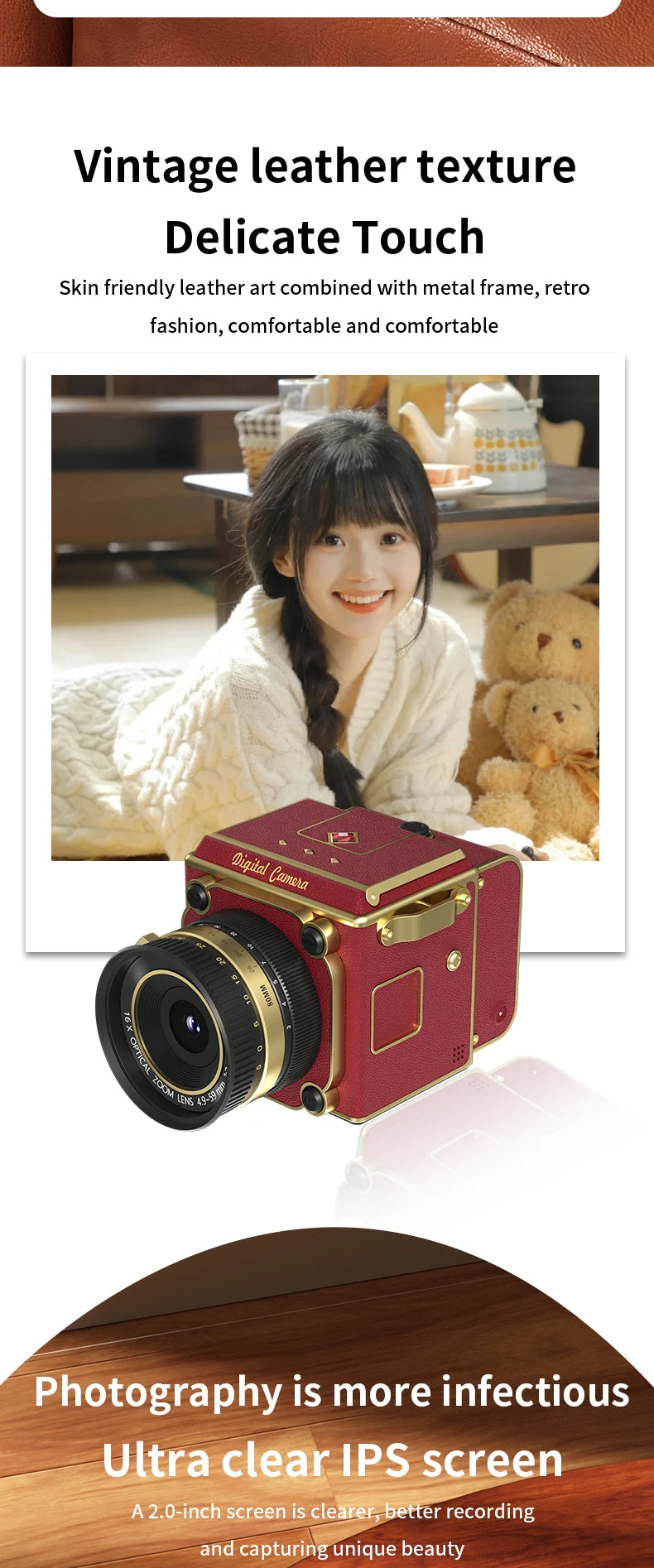 4K Retro Digital Camera 64MP Ultra Clear Pixels 16X Zoom 20 HD Screen Portable CCD Vintage Camera For Beginners And Students