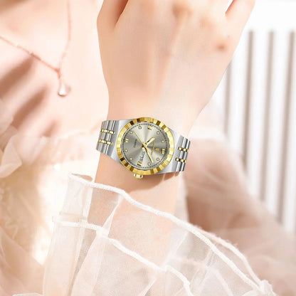 POEDAGAR Elegant Casual Ladies Watch Luminous Waterproof Week Date Fashion Woman Wristwatch Stainless Steel Women Quartz Watches