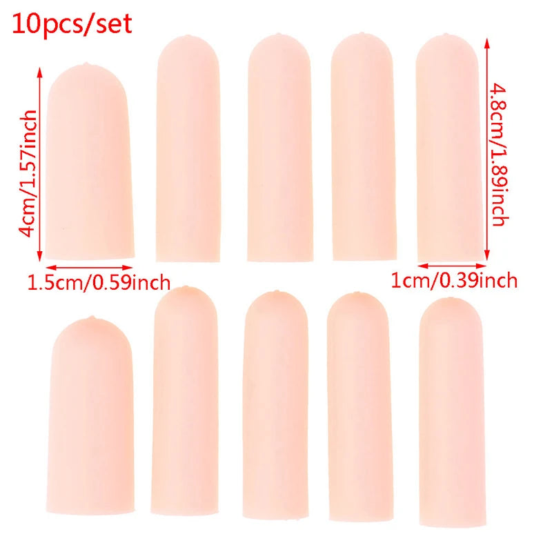 10 Pcs Silicone Finger Cot Gel Finger Protector Fingers Brace Support Gloves