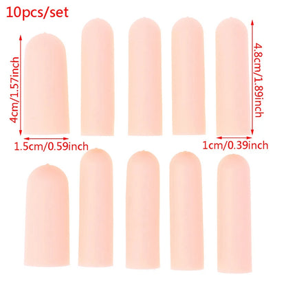 10 Pcs Silicone Finger Cot Gel Finger Protector Fingers Brace Support Gloves