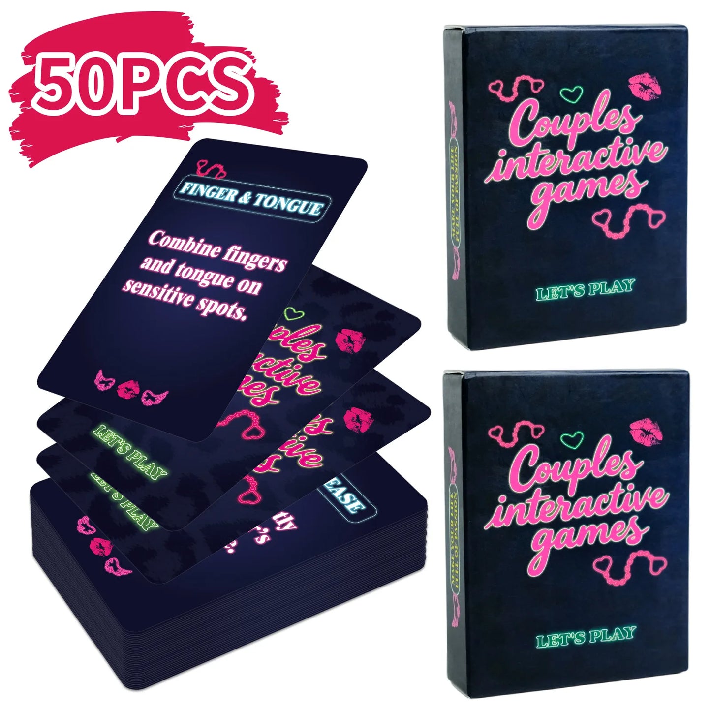 50Pcs Couple Game Cards Interactive Funny Conversation Cards Adults Enhance Relationship Entertainment Card Game Gift