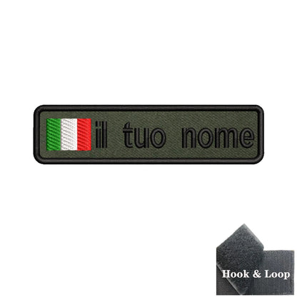 1PC 10cmX2.5cm Custom Name Flag Patch Badge Iron On Hook Loop Army green Netherlands Germany Russia France Belgium Italy Spain
