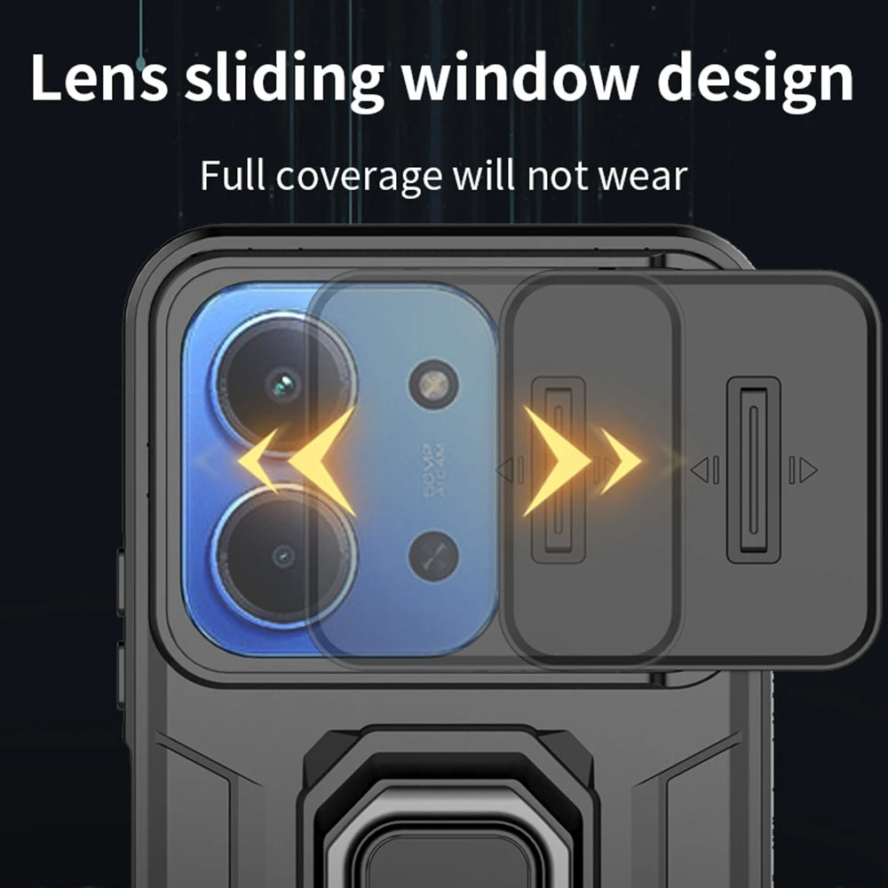 For Xiaomi Redmi 15C 4G 171mm Case Shockproof Armor Magnetic Holder Ring Case For Redmy 15C 15 C Redmi15C 4G Lens Protect Cover