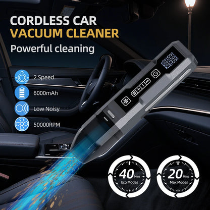 6 in 1 Car Jump Starter Tire Inflator with TPMS Portable Vacuum Cleaner Emergency Battery Booster Air Compressor LED Work Light