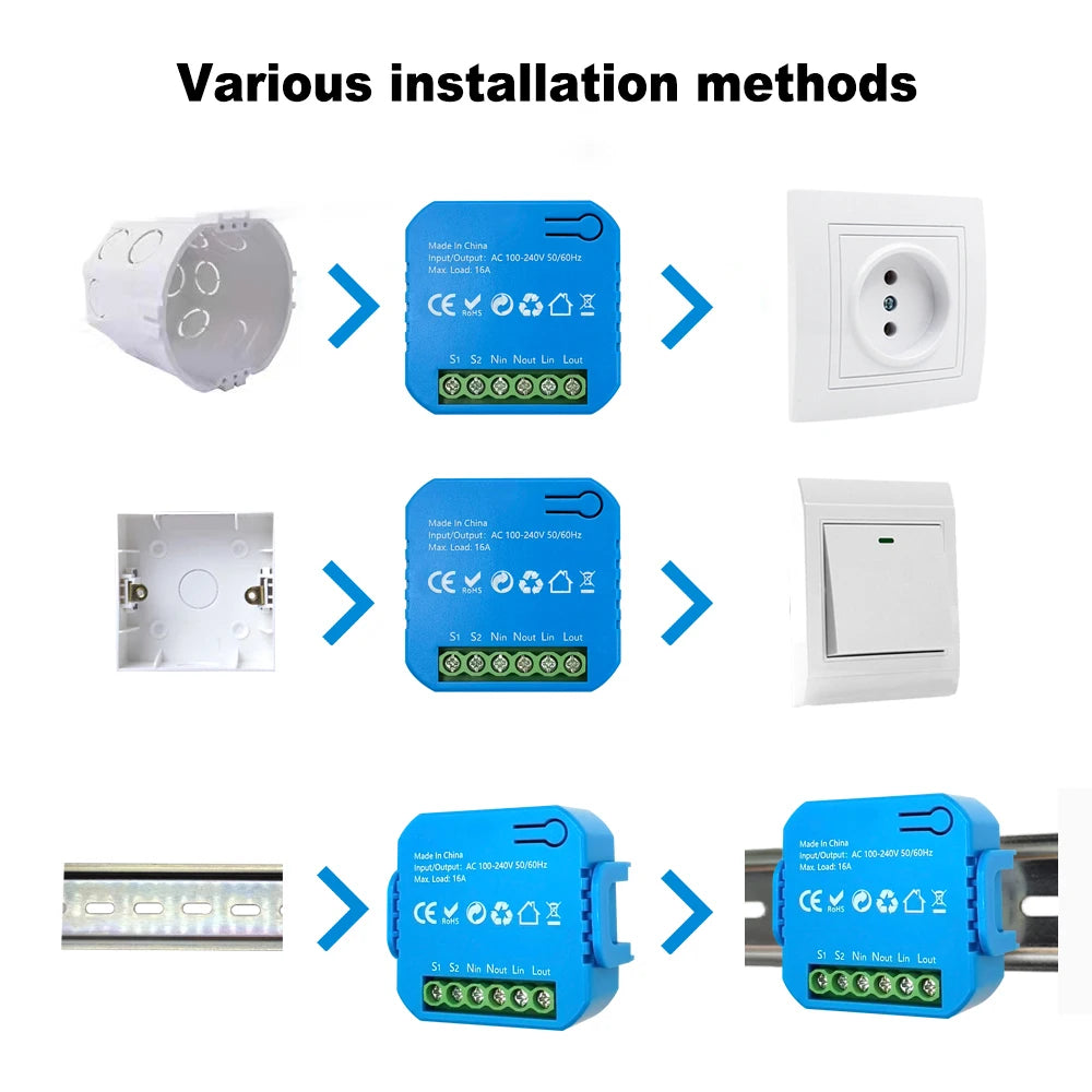 Smart Life ZigBee Switch Module Supports 2 Way Light Control Timing 16A KWh Energy Monitor Works with Tuya Google Home Alexa