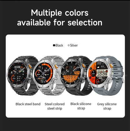 LIGE Military Smart Watch Men 1000mAh Battery Outdoors LED Flashlight Waterproof Heart Rate Sport BT Call 1.7" AMOLED Smartwatch