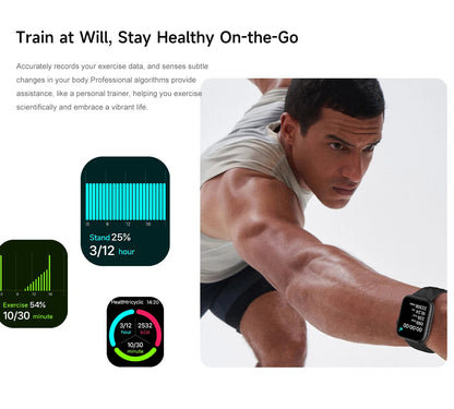 Smartwatch 1,83 cala dla mężczyzn i kobiet, dotykowy ekran, sportowy zegarek fitness, połączenia Bluetooth, cyfrowy smartwatch, wodoodporność IP68