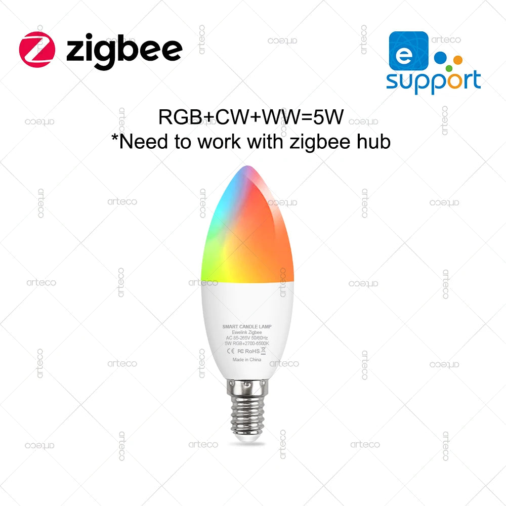 Smart WiFi Zigbee Led Light Bulb GU10 E27 E14 Dimmable RGBCW Led Lamps For Ewelink App Alexa Amazon Google Yandex Smartthings