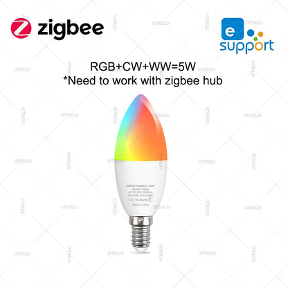 Smart WiFi Zigbee Led Light Bulb GU10 E27 E14 Dimmable RGBCW Led Lamps For Ewelink App Alexa Amazon Google Yandex Smartthings