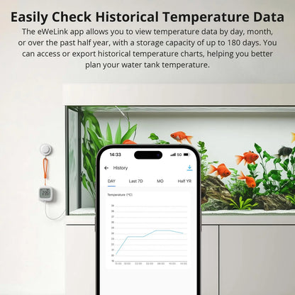 SONOFF SNZB-02LD Zigbee3.0 LCD Smart Thermometer with Probe IP65 Waterproof for Fridge Pool Fish tank Wine Cellar via ZBBridge-P
