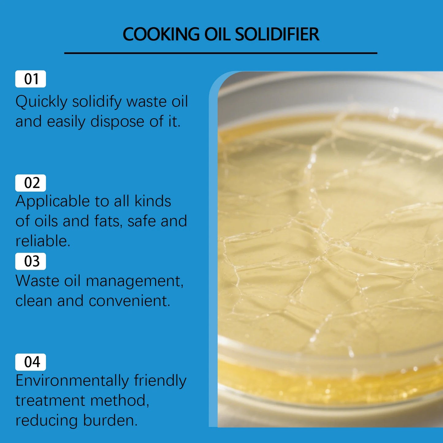 Cooking Oil Solidifier Powder Hot Grease Hardener For Used Fryer Oil Waste Vegetable Lard Eco Friendly Kitchen Cleaning Tool