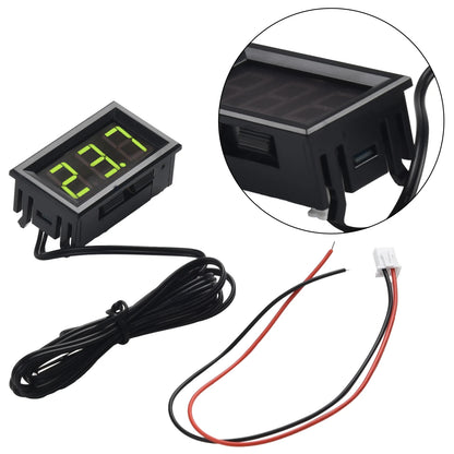 DC5V~12V Mini Digital LED Thermometer For Car Temperature Monitor Panel Meter Measuring Range -50-120℃ With Temperature Probe