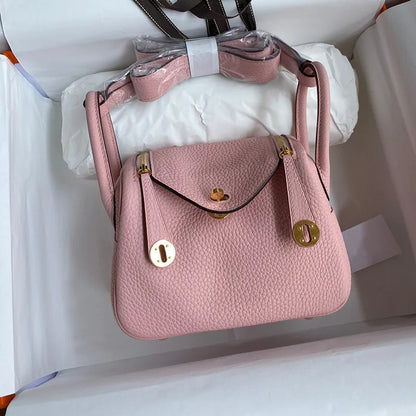 Women's Handbag 2025 New Style Top Layer Cowhide Leather Lundy Mini Doctor Bag Genuine Leather Handbag Single Shoulder Crossb...