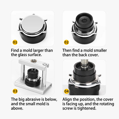 Watch Tool Repair Professional  Back Cover Presser Set 12pcs/18pcs Case Presser Fitting Dies Metal Watchmaker Maintenance Tools