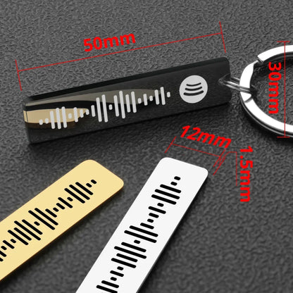 Personalized Spotify Code Keychains Music Keyrings Customized Scannable Song Name Key Rings Chains Best Gift for Car Couple P040