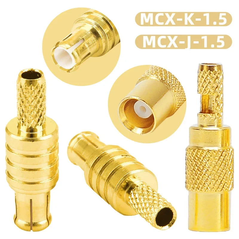 MCX MMCX RF Connector  Male/Female Straight Adapters RG316/RG174 Crimp Connectors for WiFi Antenna Applications
