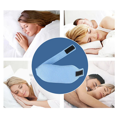 Adjustable Anti Snoring Neck Brace Strap Stop Snore Jaw Belt Anti Apnea Chin Support Strap Night Sleeping Aid Tool Sleep Well
