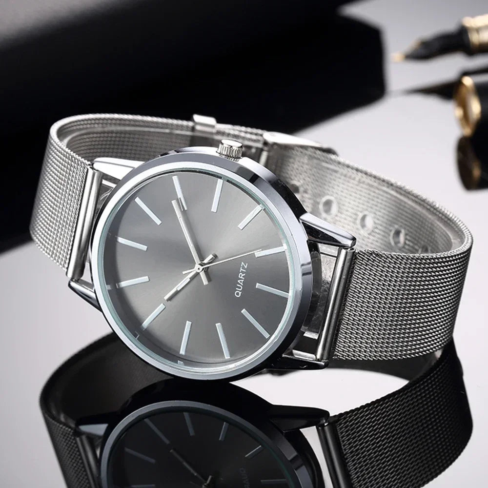 Womens Casual Round Quartz Watch Luxury Mesh Metal Bracelet Watches for Women Fashion Montre Femme Wristwatches for Ladies