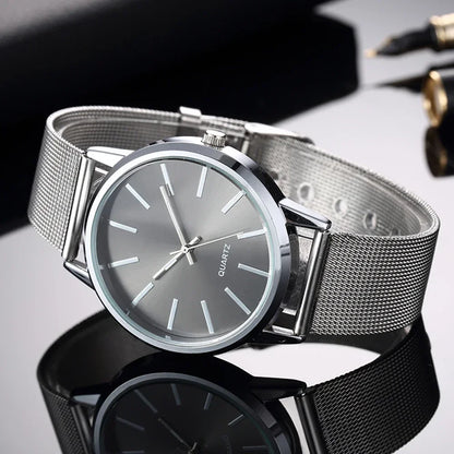Womens Casual Round Quartz Watch Luxury Mesh Metal Bracelet Watches for Women Fashion Montre Femme Wristwatches for Ladies