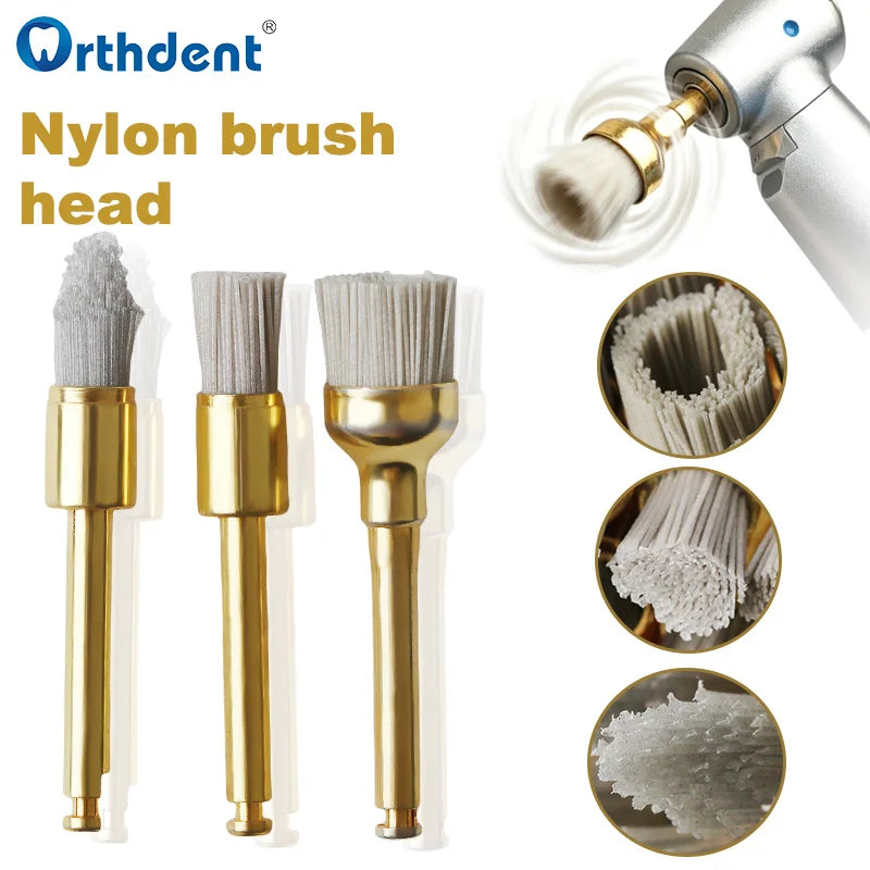 10Pcs Dental Polishing Brush Flat Sharp Bowl Type Aluminum Polisher RA 2.35mm Fit for Contra Angle Handpiece Dentistry Lab Tool