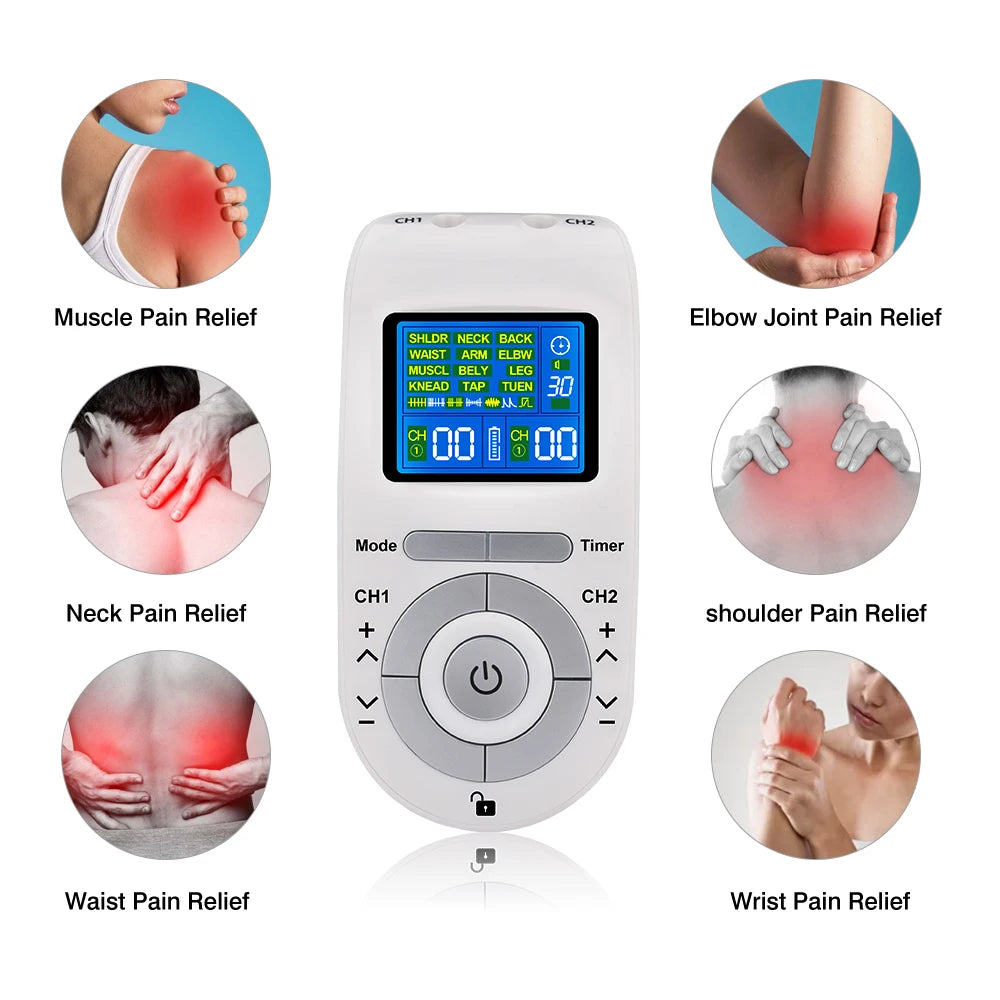 12-Mode TENS Pulse Physiotherapy Machine Full Body Back Massager 40-level Muscle Electrostimulator Relaxation Treatment Health