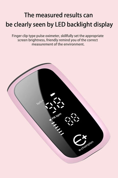 Rechargeable Medical Oximeter Strap Lanyard Fingertip Pulse Oximeter Blood Oxygen Saturation Monitor Digital LED Display Child