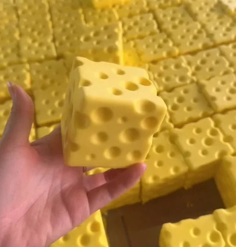 Simulated Cheese Squishy Toy, Jumbo Creative Slow Rising Cheese Block, Stress Relief Vent Toy Wholesale Toy