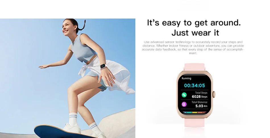 2025 New  Smart Watch Women Heart Rate Health Monitoring Voice Assistant BT Calling IP68 Waterproof Sports Smartwatch Men