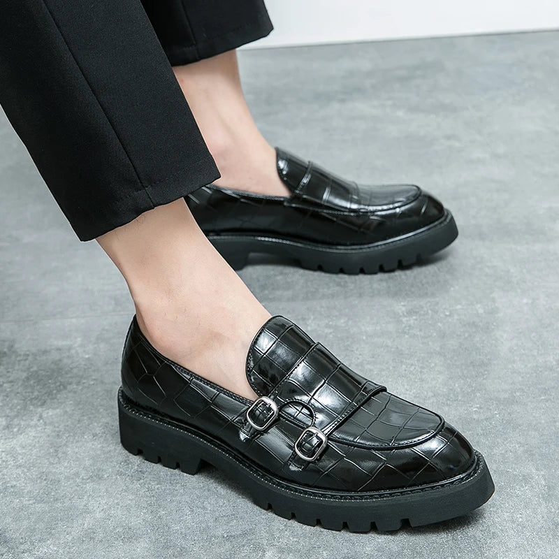 Platform Loafers Men Classic Casual Leather Shoes Men Dress Wedding Casual Business Shoes For Men Party Social Office Loafers