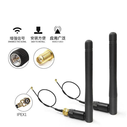 2.4GHz Folded Bluetooth ZigBee Antenna 3dBi with U.FL I-P-E-X-1 to SMA Connector 15cm For ESP8266 ESP32 WiFi Module 2PCS