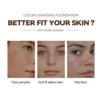 Color-Changing Sunscreen Foundation,Skin Tone Matching,All-Day Long-Lasting Wear,Perfect Base for Flawless Makeup