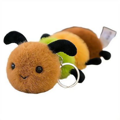 Small Insect Plush Pendant Keychain Animal Plush Toy Doll Keychain Creative Stuffed Doll Bag Pendant Cute Snail Bee Keyring