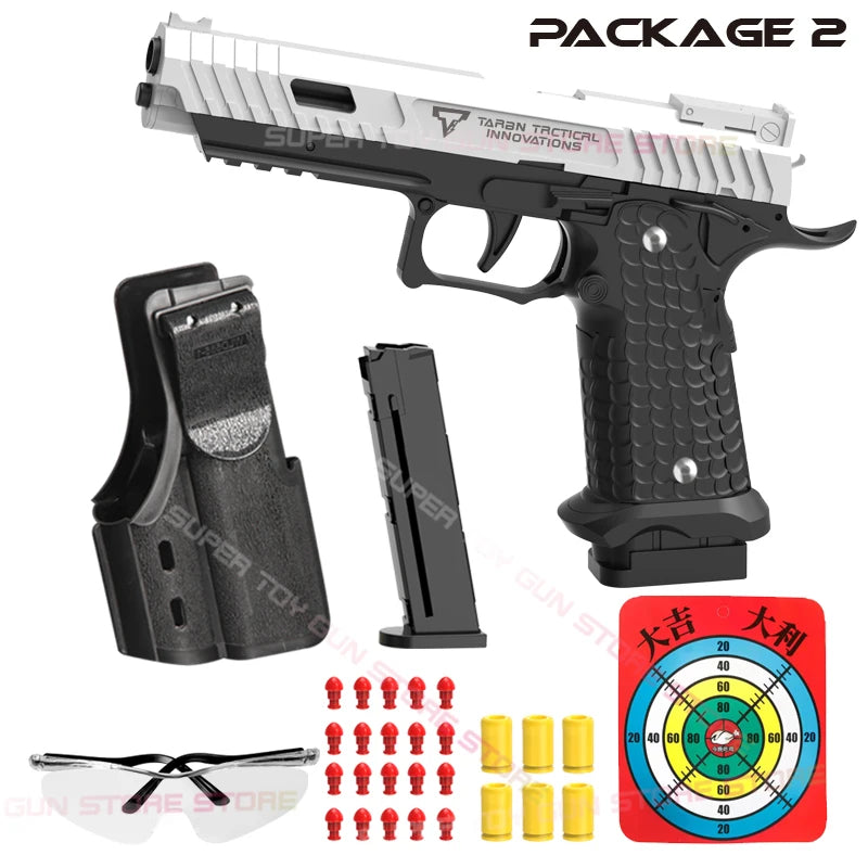 Tactical simulation toy gun model, shell ejection soft foam dart launcher, manually operated launcher