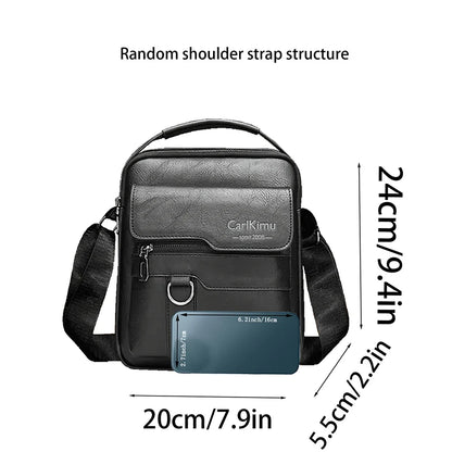 Sleek Multi-color Faux Leather Crossbody Bag Adjustable-strap Lightweight for Daily Commute Casual Stylish Functional Men’s Bag