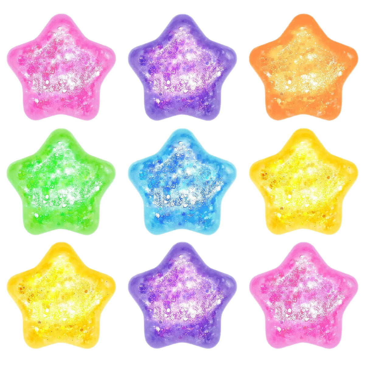 Glitter Star Maltose Squishy Toys Slow Rebound Funny Stretch Mini Stress Ball Squeeze Toys Stress Relief Decompression Toys