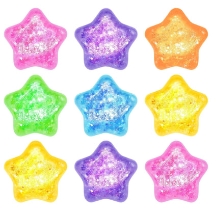 Glitter Star Maltose Squishy Toys Slow Rebound Funny Stretch Mini Stress Ball Squeeze Toys Stress Relief Decompression Toys