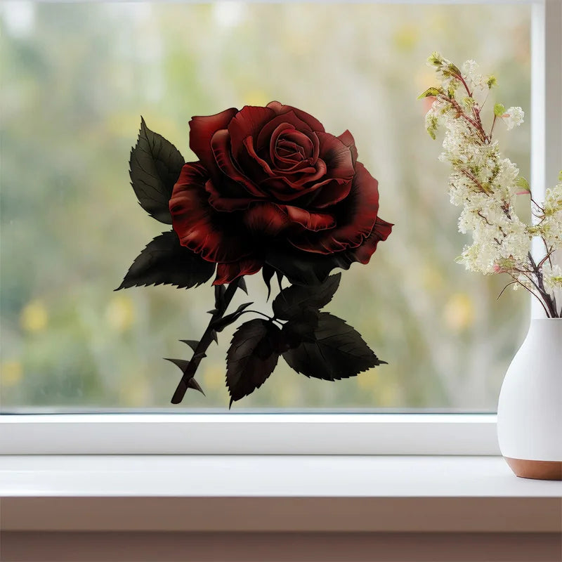 KT88# Gothic Rose Sticker Stickers,Wall Toilet Decal Removable, Vinyl Car Sticker for Bathroom Decor, Outdoor Indoor Use