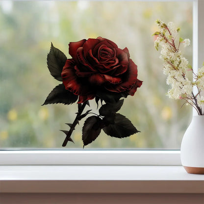 KT88# Gothic Rose Sticker Stickers,Wall Toilet Decal Removable, Vinyl Car Sticker for Bathroom Decor, Outdoor Indoor Use
