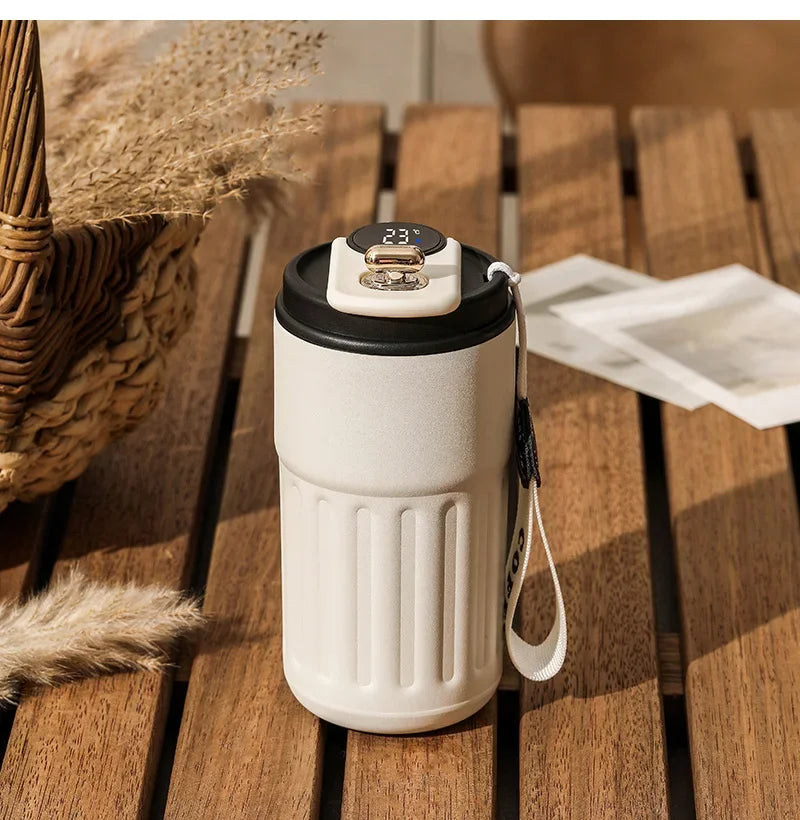Smart Temperature Display Thermos Bottle 450ml 316 Stainless Steel Portable Office Thermal Coffee Mug