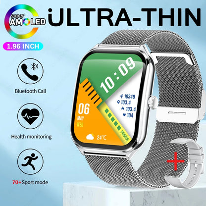 2026 New Ultra-thin Durable Women Smart Watch 1.96" Amoled Screen Sport Health Fitness Wireless Bluetooth Call Smartwatch