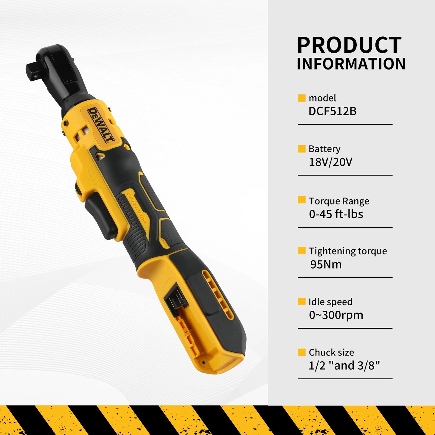 Dewalt DCF512/DCF513 Brushless Ratchet Right Angle Wrench LED Cordless Driver Variable Speed Power Wrench 20V Power Tools