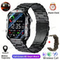 2026 New Military Smart Watch Men IP67 3ATM Outdoor Sports Fitness Tracker Blood Pressure Health Monitor BT Calls GPS Smartwatch