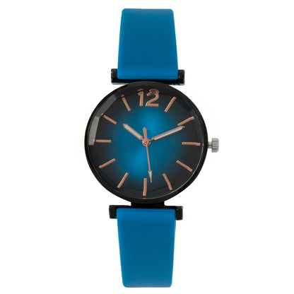 Fashion Ladies Sports Simple Black Dial Quartz Watch Casual 2023 Hot Sale Green Silicone Strap Women Clock Dress Wristwatches